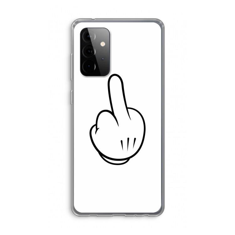Middle finger white: Samsung Galaxy A72 Transparant Hoesje