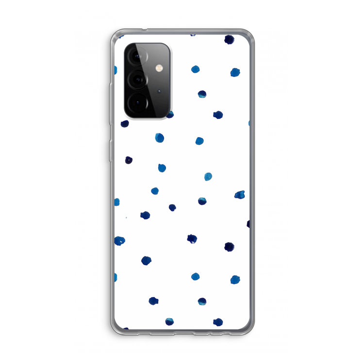 Blauwe stippen: Samsung Galaxy A72 Transparant Hoesje