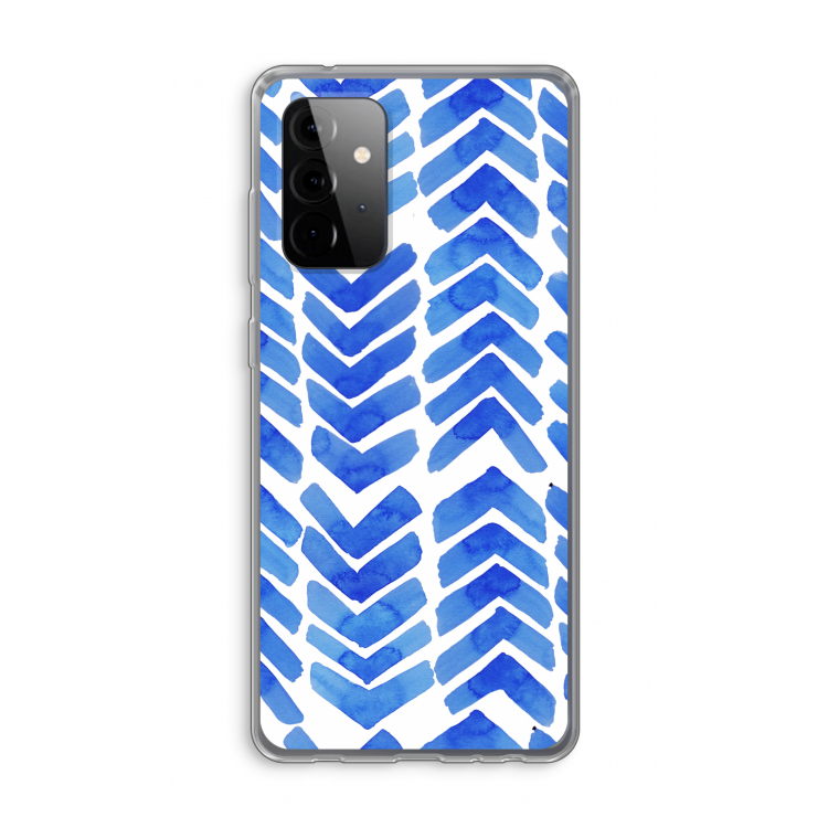 Blauwe pijlen: Samsung Galaxy A72 Transparant Hoesje