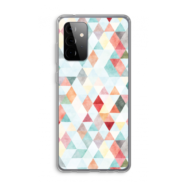 Gekleurde driehoekjes pastel: Samsung Galaxy A72 Transparant Hoesje