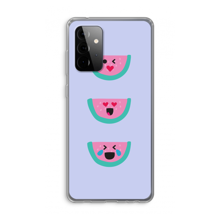 Smiley watermeloen: Samsung Galaxy A72 Transparant Hoesje