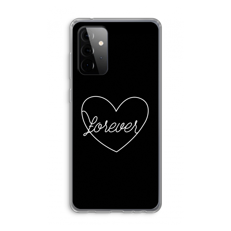Forever heart black: Samsung Galaxy A72 Transparant Hoesje