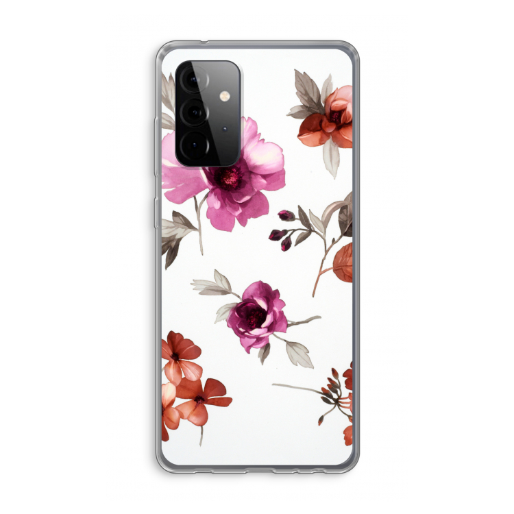 Geschilderde bloemen: Samsung Galaxy A72 Transparant Hoesje