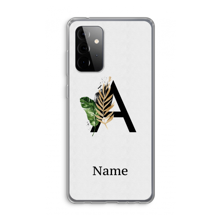 Charcoal Flora: Samsung Galaxy A72 Transparant Hoesje