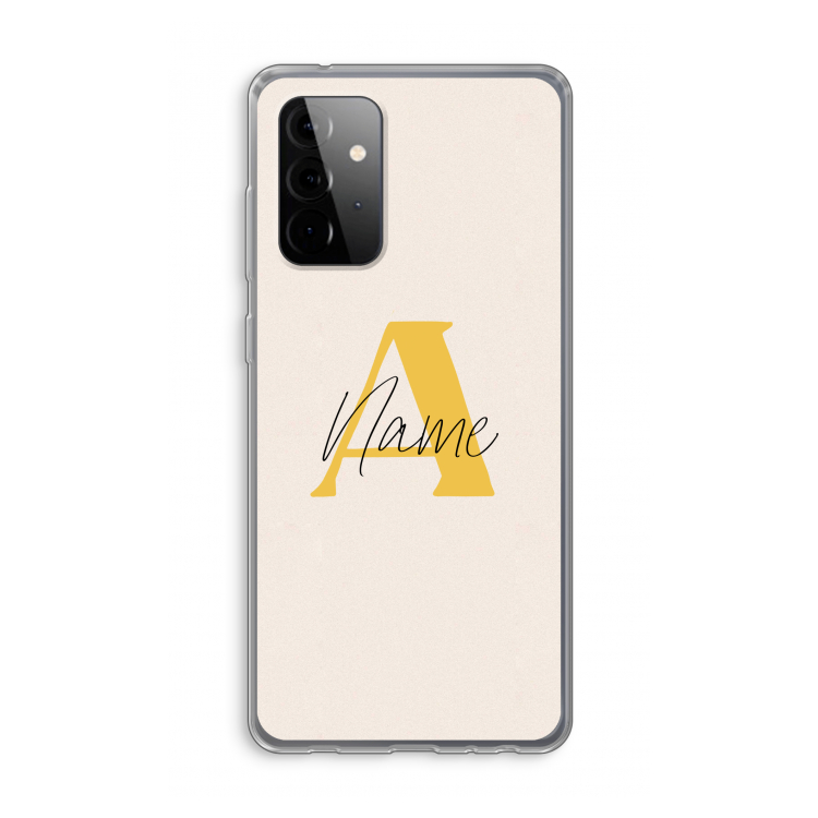 Amber Script: Samsung Galaxy A72 Transparant Hoesje