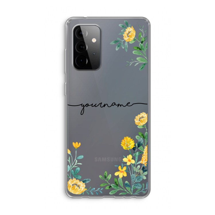 Gele bloemen: Samsung Galaxy A72 Transparant Hoesje