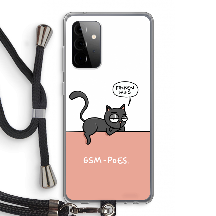 GSM poes: Samsung Galaxy A72 5G Transparant Hoesje met koord