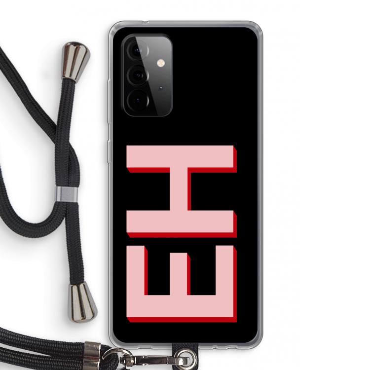 Monogram: Samsung Galaxy A72 5G Transparant Hoesje met koord