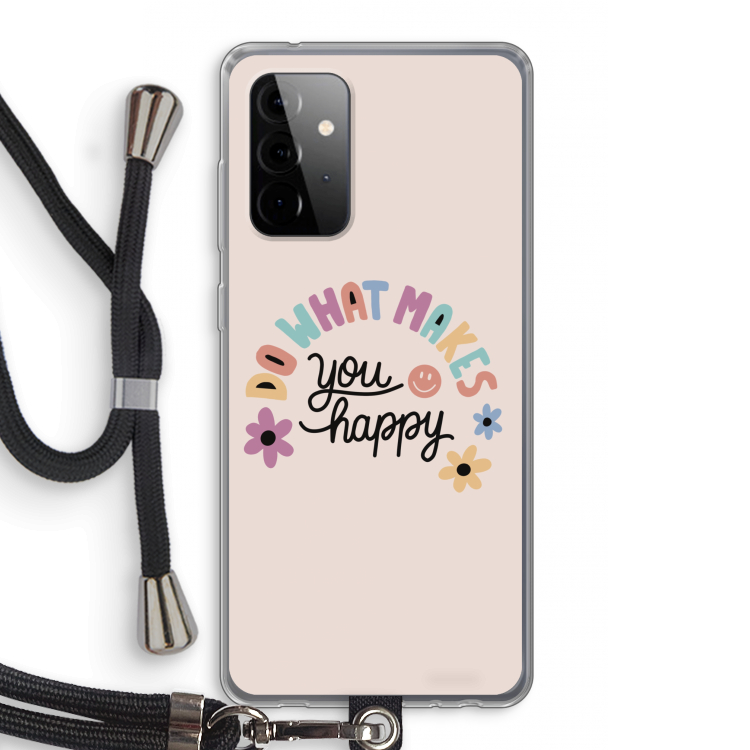 Happy days: Samsung Galaxy A72 5G Transparant Hoesje met koord