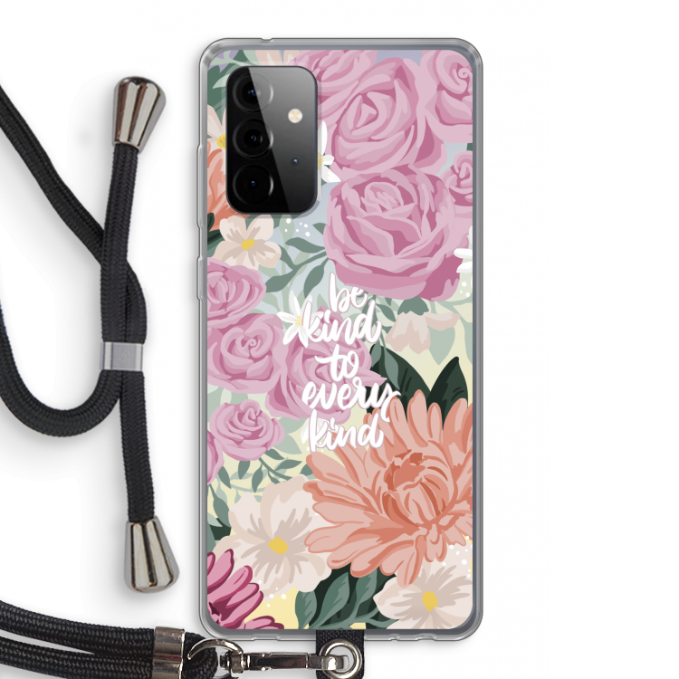 Kindness matters: Samsung Galaxy A72 5G Transparant Hoesje met koord