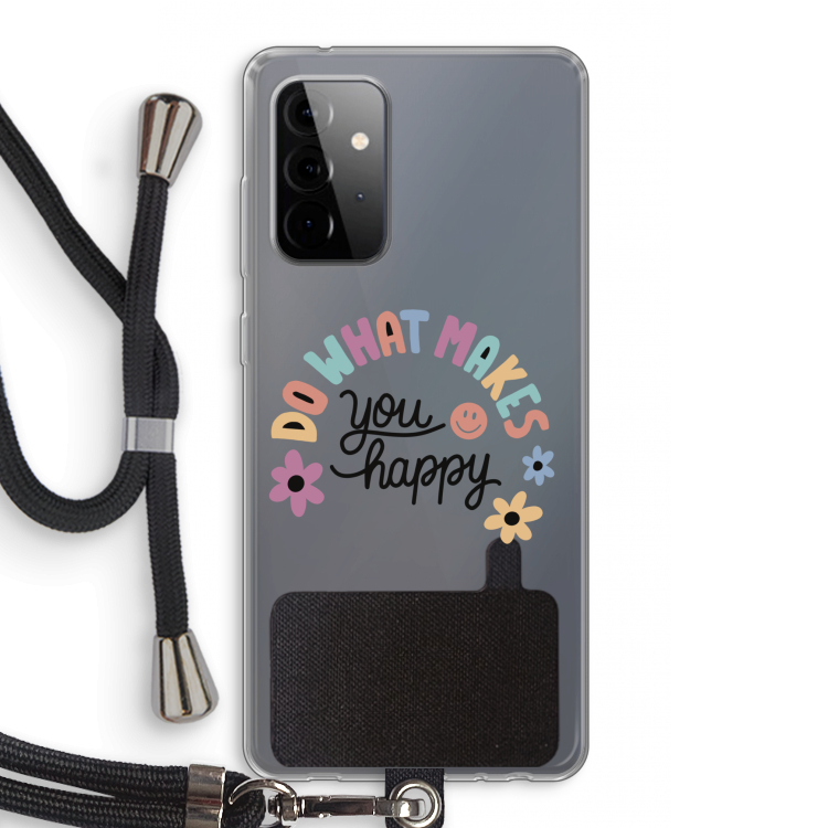 Happy days: Samsung Galaxy A72 5G Transparant Hoesje met koord