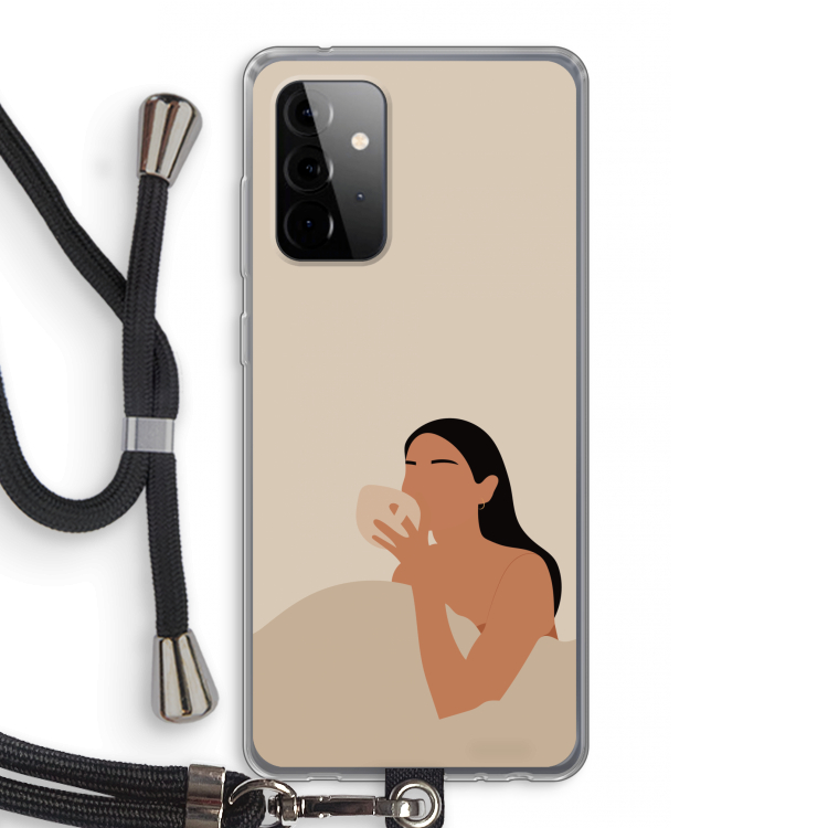 Fresh coffee: Samsung Galaxy A72 5G Transparant Hoesje met koord