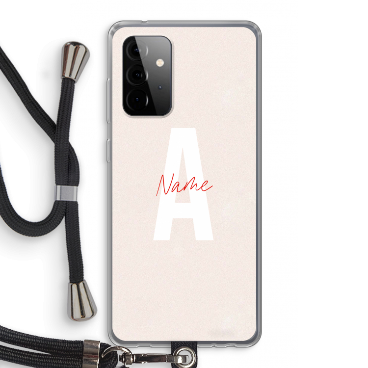 Strawberry Milkshake: Samsung Galaxy A72 5G Transparant Hoesje met koord