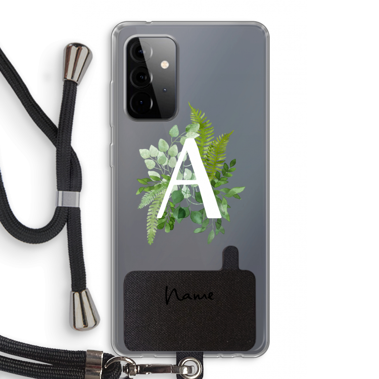 Green Brush: Samsung Galaxy A72 5G Transparant Hoesje met koord