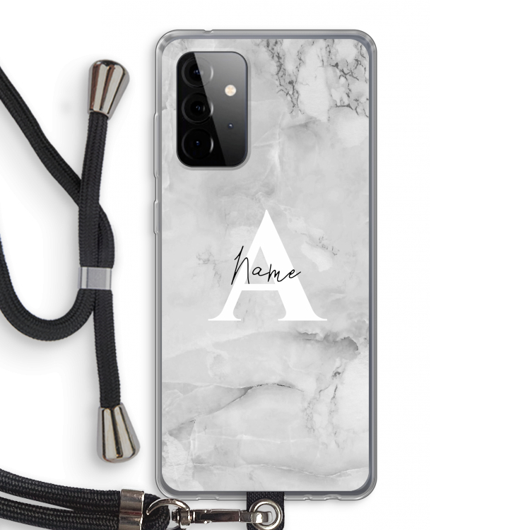 Ivory Marble: Samsung Galaxy A72 5G Transparant Hoesje met koord