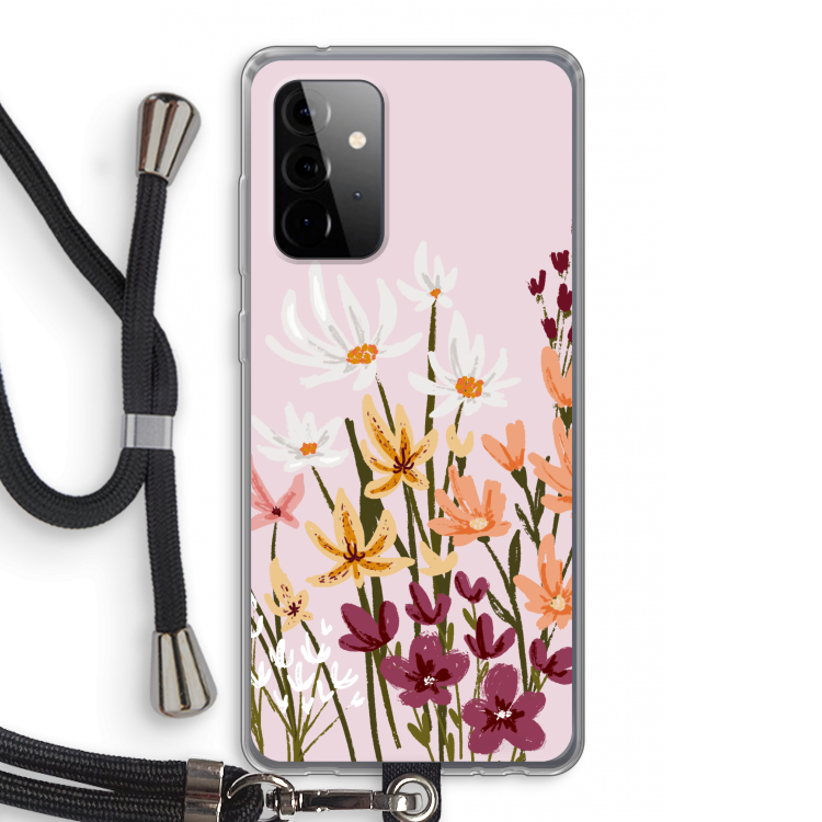 Painted wildflowers: Samsung Galaxy A72 5G Transparant Hoesje met koord