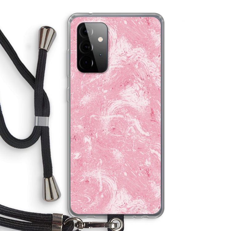 Abstract Painting Pink: Samsung Galaxy A72 5G Transparant Hoesje met koord