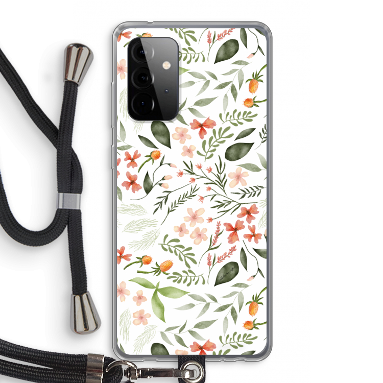 Sweet little flowers: Samsung Galaxy A72 5G Transparant Hoesje met koord