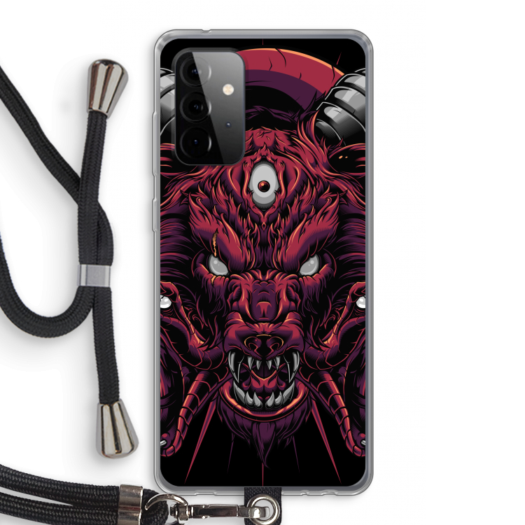 Hell Hound and Serpents: Samsung Galaxy A72 5G Transparant Hoesje met koord