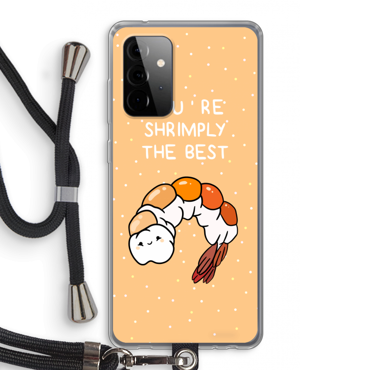 You're Shrimply The Best: Samsung Galaxy A72 5G Transparant Hoesje met koord