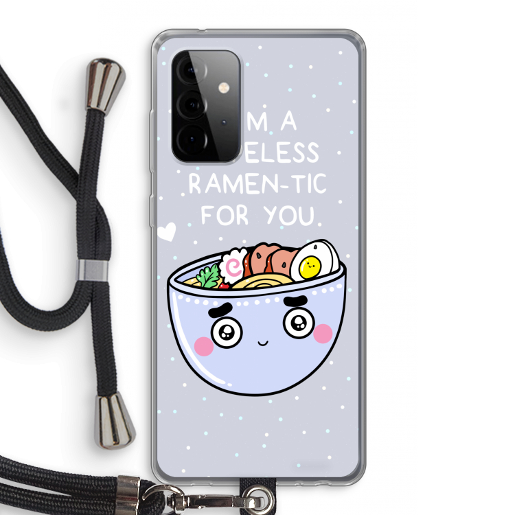 I'm A Hopeless Ramen-Tic For You: Samsung Galaxy A72 5G Transparant Hoesje met koord