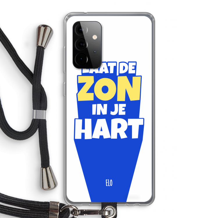 Laat de zon in je hart: Samsung Galaxy A72 5G Transparant Hoesje met koord