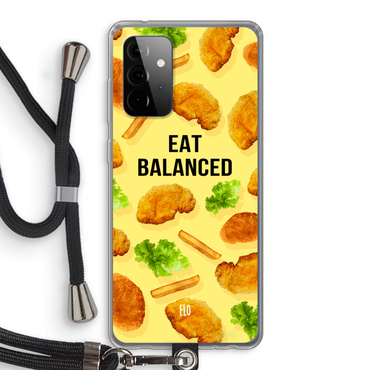 Eat Balanced: Samsung Galaxy A72 5G Transparant Hoesje met koord