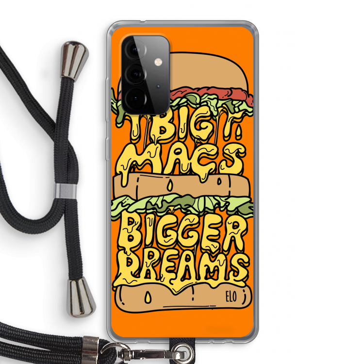 Big Macs Bigger Dreams: Samsung Galaxy A72 5G Transparant Hoesje met koord