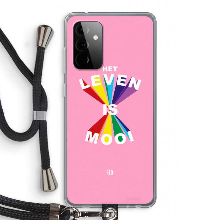 Het Leven Is Mooi: Samsung Galaxy A72 5G Transparant Hoesje met koord