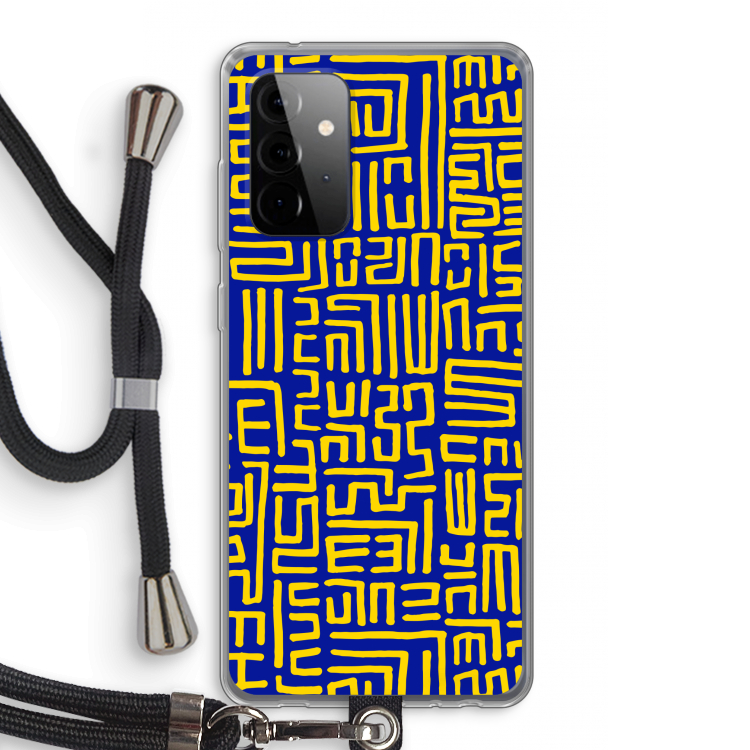 Majorelle Blue Print: Samsung Galaxy A72 5G Transparant Hoesje met koord
