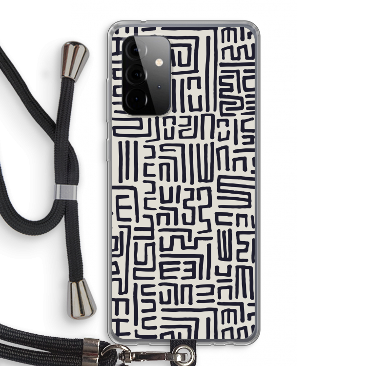 Moroccan Print: Samsung Galaxy A72 5G Transparant Hoesje met koord