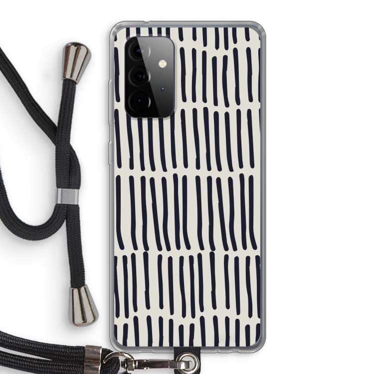 Moroccan stripes: Samsung Galaxy A72 5G Transparant Hoesje met koord