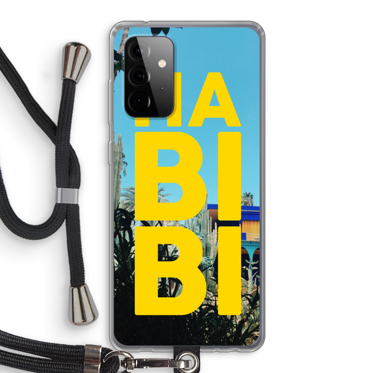 Habibi Majorelle : Samsung Galaxy A72 5G Transparant Hoesje met koord