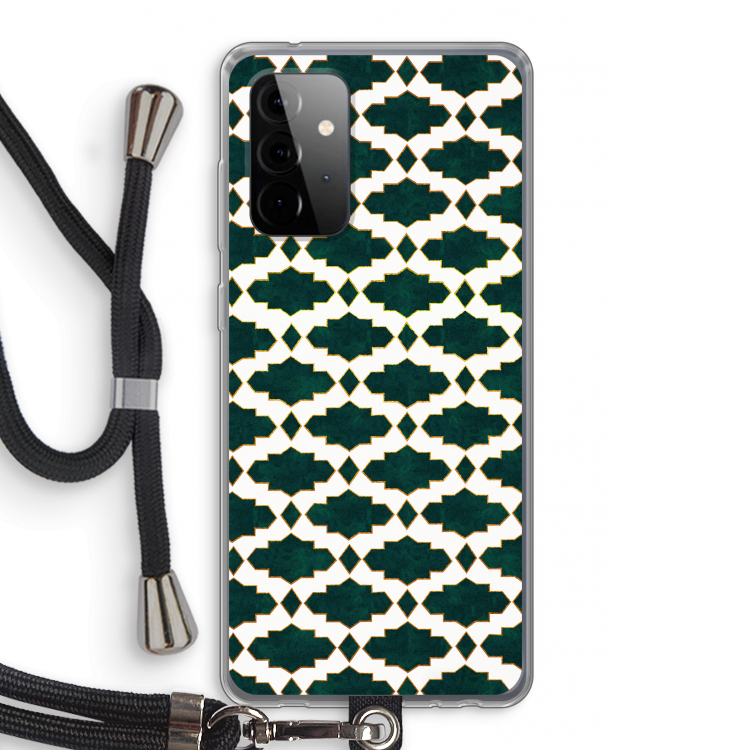 Moroccan tiles: Samsung Galaxy A72 5G Transparant Hoesje met koord