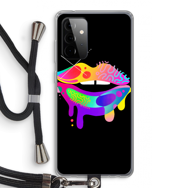 Lip Palette: Samsung Galaxy A72 5G Transparant Hoesje met koord