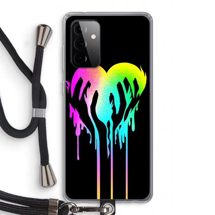 Hold My Heart: Samsung Galaxy A72 5G Transparant Hoesje met koord