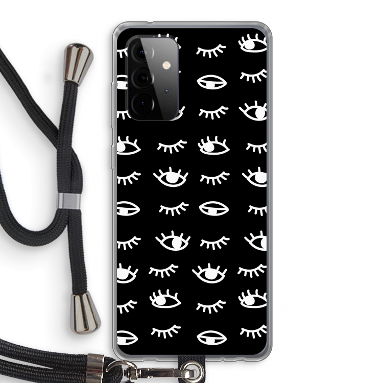 Eye pattern #3: Samsung Galaxy A72 5G Transparant Hoesje met koord