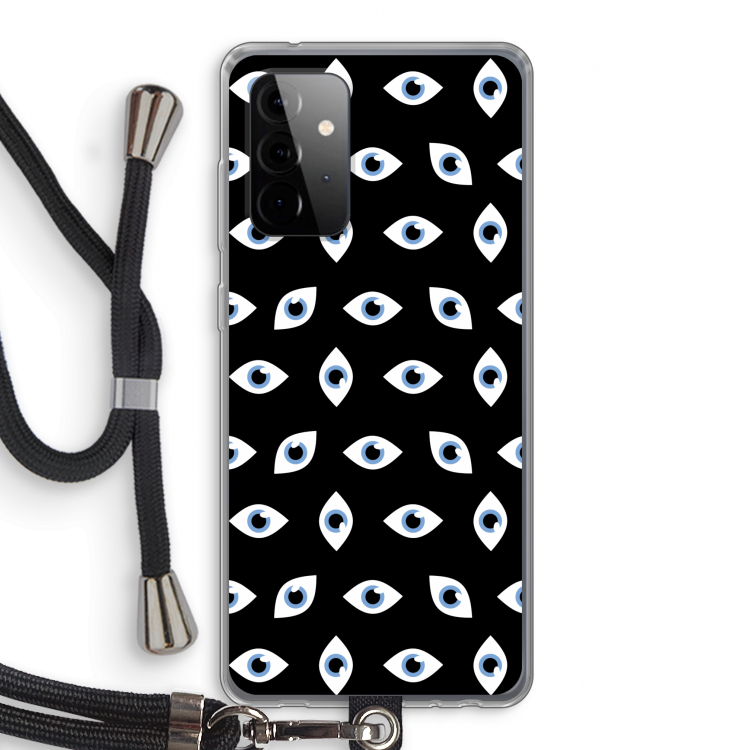 Eyes pattern: Samsung Galaxy A72 5G Transparant Hoesje met koord