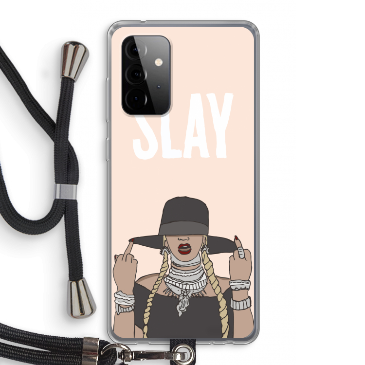 Slay All Day: Samsung Galaxy A72 5G Transparant Hoesje met koord