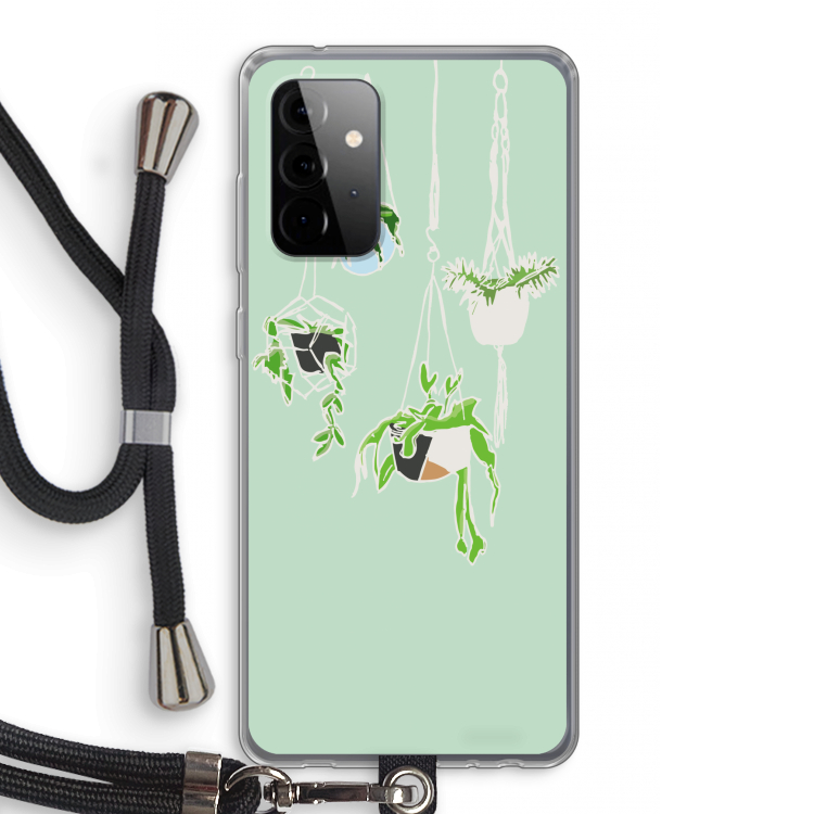 Hang In There: Samsung Galaxy A72 5G Transparant Hoesje met koord