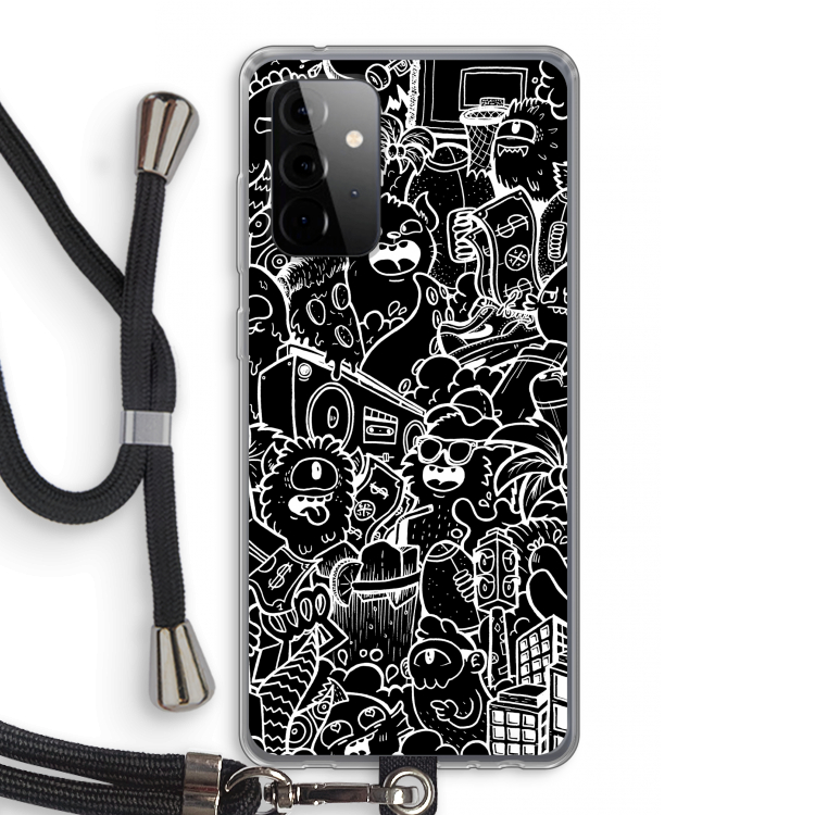 Vexx Black City : Samsung Galaxy A72 5G Transparant Hoesje met koord