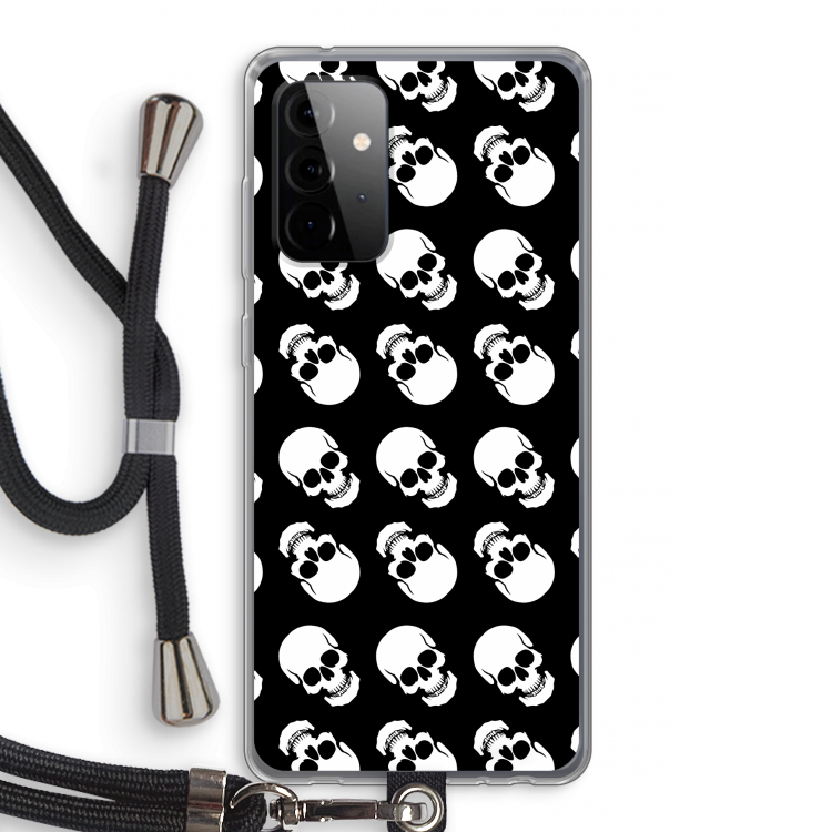 Musketon Skulls: Samsung Galaxy A72 5G Transparant Hoesje met koord