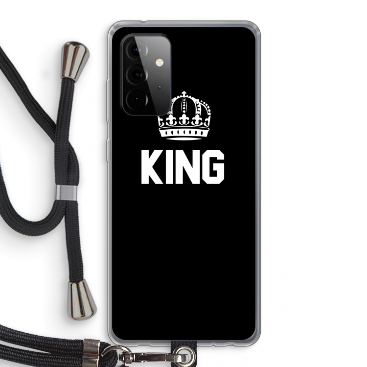 King zwart: Samsung Galaxy A72 5G Transparant Hoesje met koord