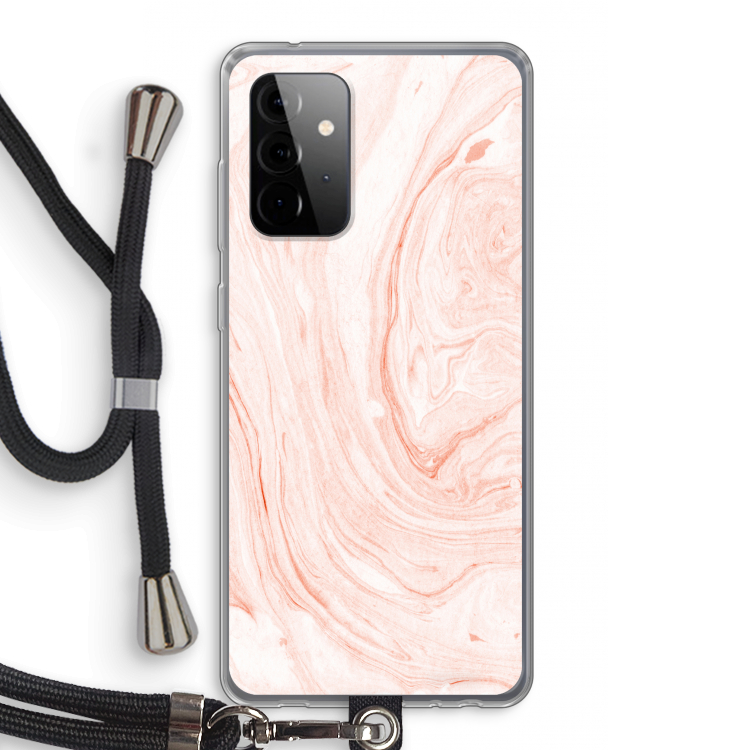 Peach bath: Samsung Galaxy A72 5G Transparant Hoesje met koord