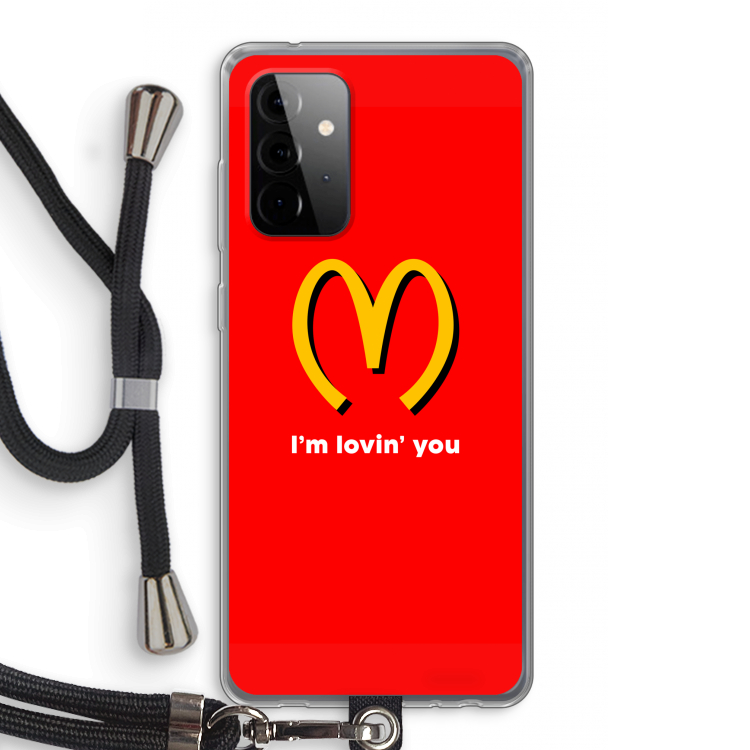 I'm lovin' you: Samsung Galaxy A72 5G Transparant Hoesje met koord