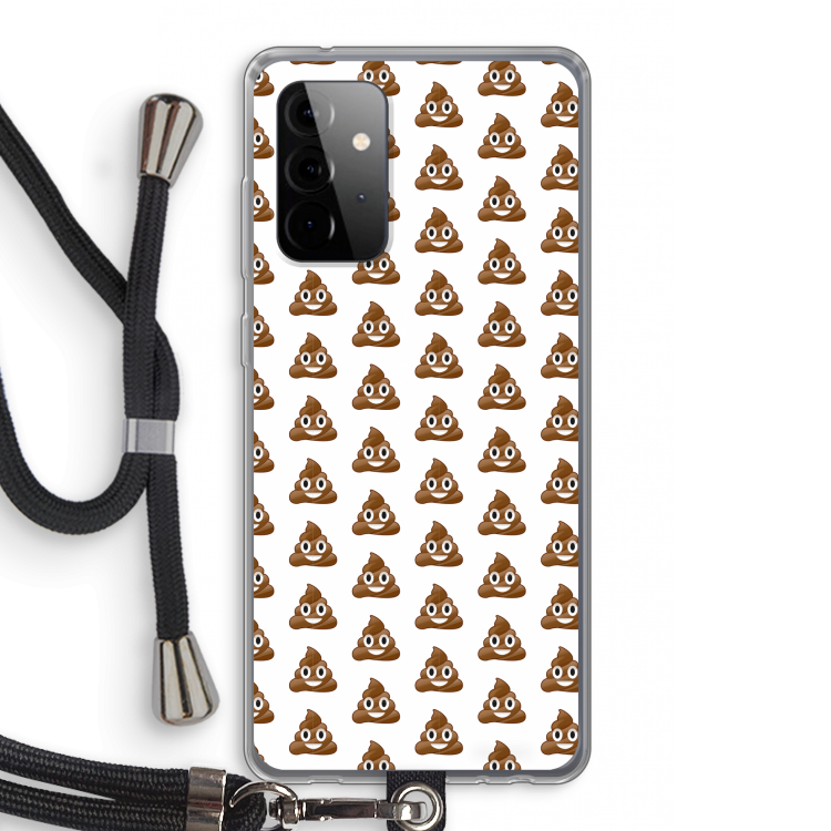 Poop emoji: Samsung Galaxy A72 5G Transparant Hoesje met koord