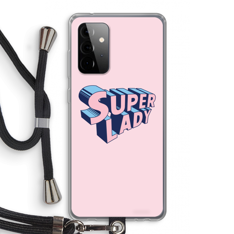 Superlady: Samsung Galaxy A72 5G Transparant Hoesje met koord