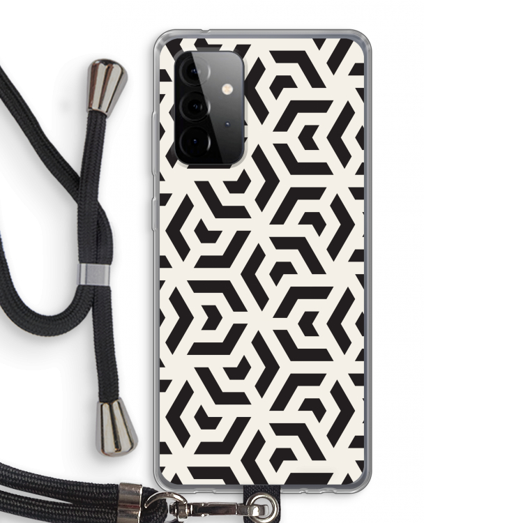Crazy pattern: Samsung Galaxy A72 5G Transparant Hoesje met koord