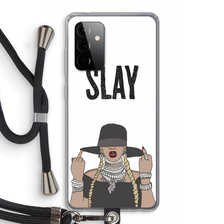 Slay All Day: Samsung Galaxy A72 5G Transparant Hoesje met koord