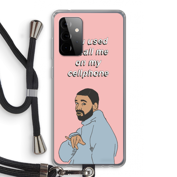 Hotline bling: Samsung Galaxy A72 5G Transparant Hoesje met koord
